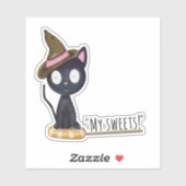 キャットオンキャンディ面白いハロウィンカスタムのカットシール シール (シート)