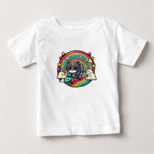 キャットオンザスケートボードベビー ベビーTシャツ