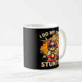 キャットオンスクーター私は自分のスタント コーヒーマグカップ (正面右)