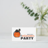 キャットオンパンプキン、ハローウィンパーティチケット招待状 エンクロージャーカード (スタンド正面)