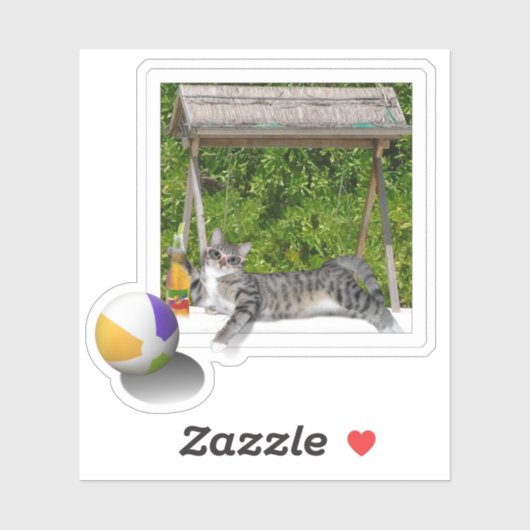 キャットオンビーチ シール (シート)