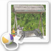 キャットオンビーチ シール (正面)