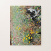 キャットオンフラワーベッド ジグソーパズル (縦)
