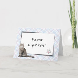 キャットオンプレイドペットロス悔やみや弔慰 カード