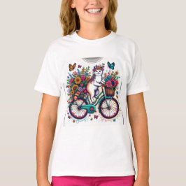 キャットオン自転車デザインTシャツ Tシャツ