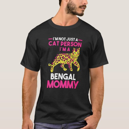 キャットオーナーベンガルママ Tシャツ (正面)