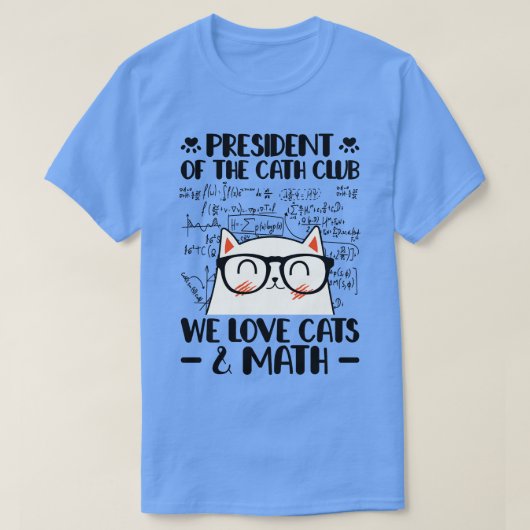 キャットオーナー数学者キャット数式 Tシャツ (デザイン正面)