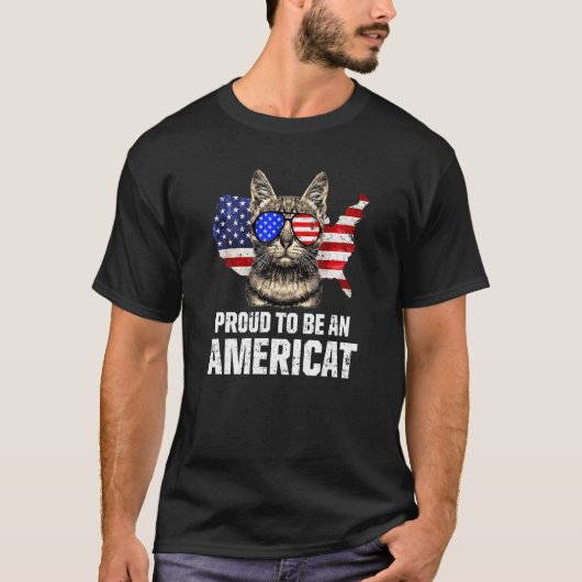 キャットオーナー米国国旗Patriot Sunglass Usa Tシャツ (正面)