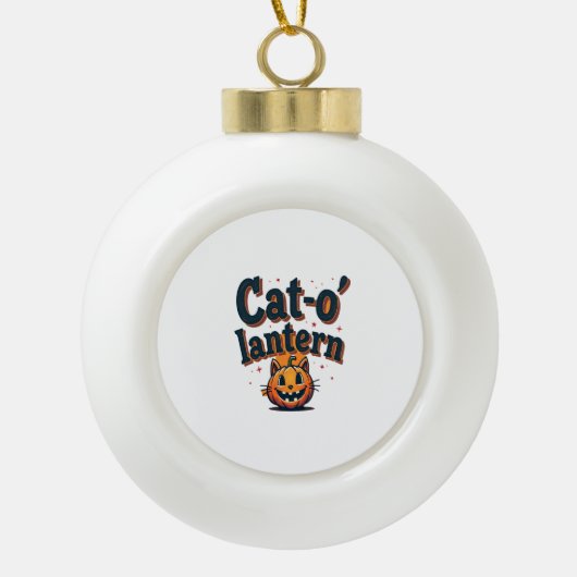 キャットオーランタン セラミックボールオーナメント (正面)
