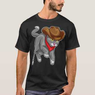 キャットカウボーイカウボーイハット Tシャツ