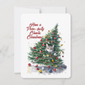 キャットカオスクリスマスツリーデザイン水彩 シーズンカード (正面)