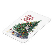 キャットカオスクリスマスツリーデザイン水彩 マグネット (左側)