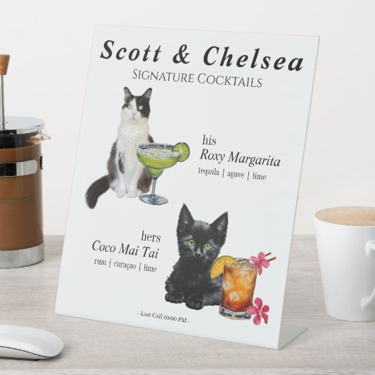 キャットカクテルサイン 台座サイン (インサイチュ)