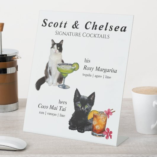 キャットカクテルサイン 台座サイン (インサイチュ)