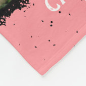 キャットカスタムフォトコラージ縁どフェードブラックピンク フリースブランケット (角)