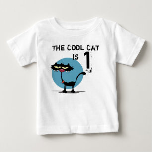 キャットカッコいいカスタマイズ可能な誕生日Tシャツ ベビーTシャツ