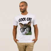 キャットカッコいいメンズ猫好きTシャツ Tシャツ (正面フル)