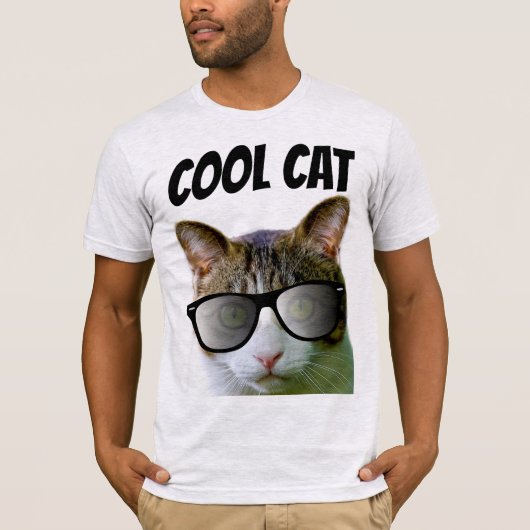 キャットカッコいいメンズ猫好きTシャツ Tシャツ (正面)