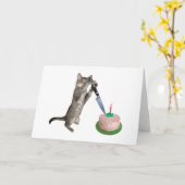 キャットカットお誕生日ケーキ カード (黄色い花)