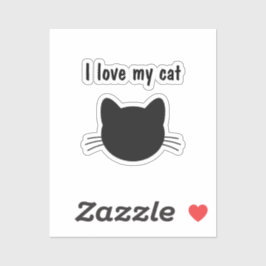 キャットカットカスタムのビニールのステッカーが大好き シール