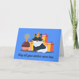 キャットカップケーキプレゼント誕生日 カード