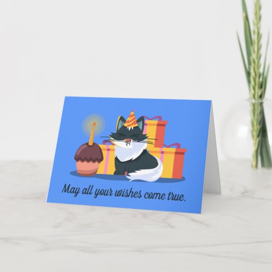 キャットカップケーキプレゼント誕生日 カード (正面)