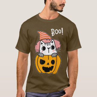 キャットカボチャ怠惰ハロウィンコスチュームかわいい子猫キット Tシャツ