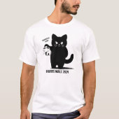 キャットカマラハリスTシャツブラックおもしろいメンズシャツ Tシャツ (正面)