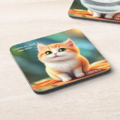キャットカラフルおもしろいコースター コースター (左側)