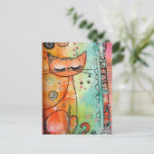 キャットカラフルはがき ポストカード (スタンド正面)