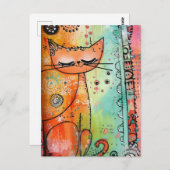 キャットカラフルはがき ポストカード (正面/裏面)