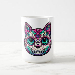 キャットカラフルシュガースカル コーヒーマグカップ