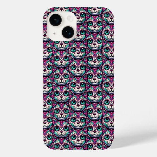 キャットカラフルシュガースカル Case-Mate iPhoneケース (裏面)