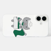キャットカラーガードグリーンホワイト Case-Mate iPhoneケース (裏面 (横))