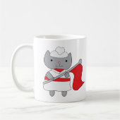 キャットカラーガード赤白 コーヒーマグカップ (左)