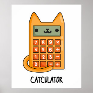 キャットカレおもしろいータ計算機PUN ポスター