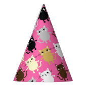 キャットカワイイカラフル子猫1歳の誕生日パーティーテーマ パーティーハット (左)