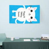 キャットカワイイカラフル子猫1歳の誕生日パーティーテーマ 横断幕 (トレードショー)