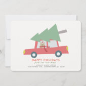 キャットカークリスマスツリーの休日の移動告知 招待状 (正面)