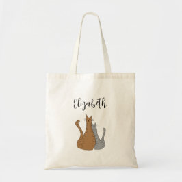 キャットカートゥーンスケッチウィンキング虎猫猫ちゃん トートバッグ