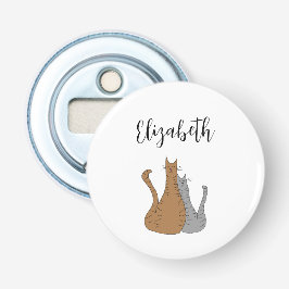 キャットカートゥーンスケッチウィンキング虎猫猫ちゃん 栓抜き