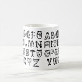 キャットカートゥーンプリントアルファベット コーヒーマグカップ (中央)