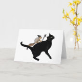 キャットカードにリスの魔女 カード (黄色い花)