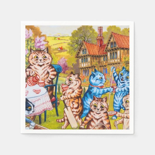 キャットガーデンパーティー スタンダードカクテルナプキン (正面)