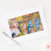 キャットガーデンパーティー 長方形シール (封筒)