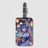 キャットガールの喜びの踊り ラゲッジタグ (正面縦)