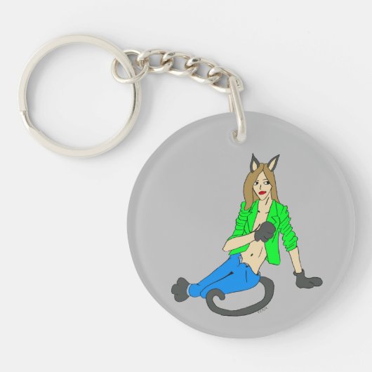 キャットガールキーチェーン キーホルダー (正面)