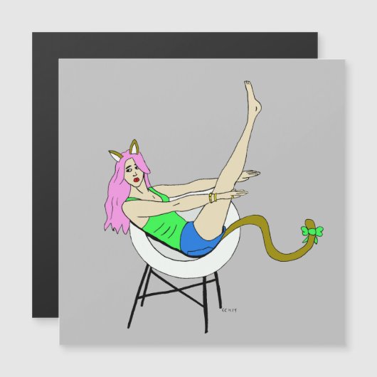 キャットガール磁石 (正面/裏面)