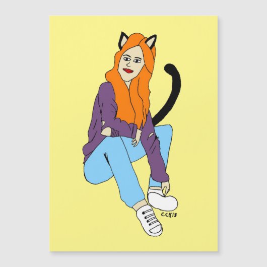 キャットガール磁石 (正面)