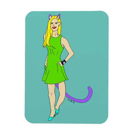 キャットガール磁石 マグネット (縦)